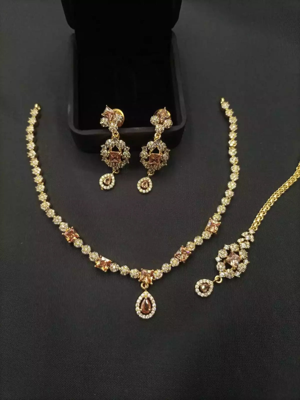 Indian zircon necklace set