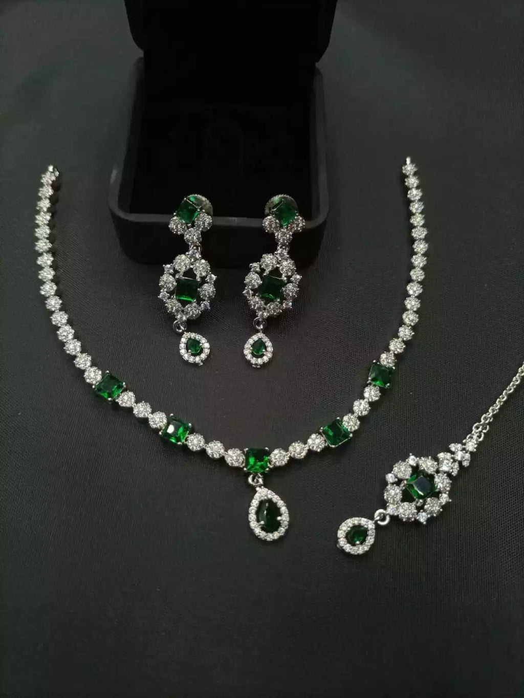 Indian zircon necklace set