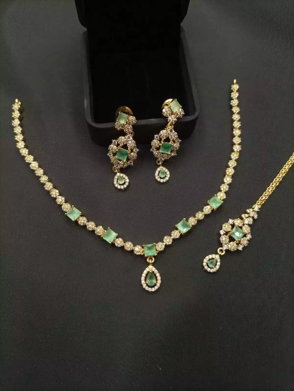 Indian zircon necklace set