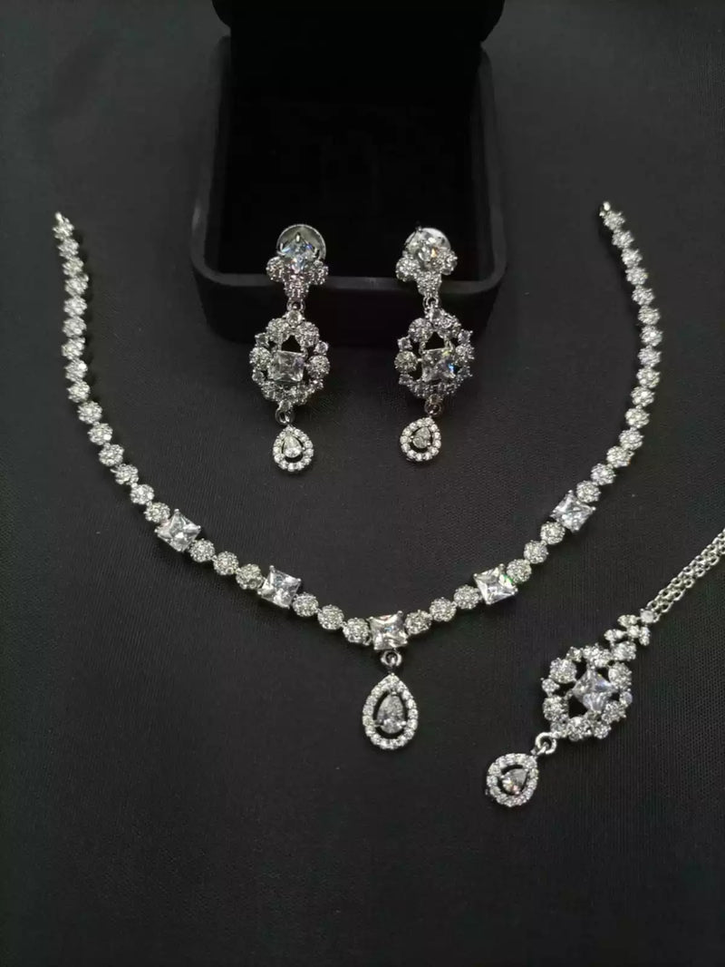 Indian zircon necklace set