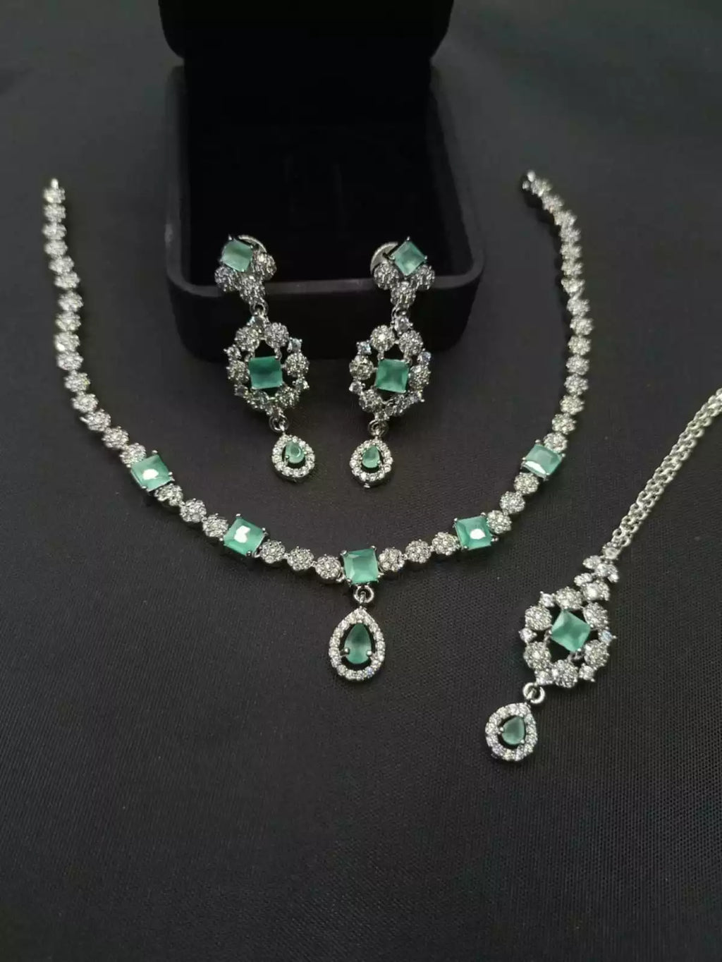 Indian zircon necklace set