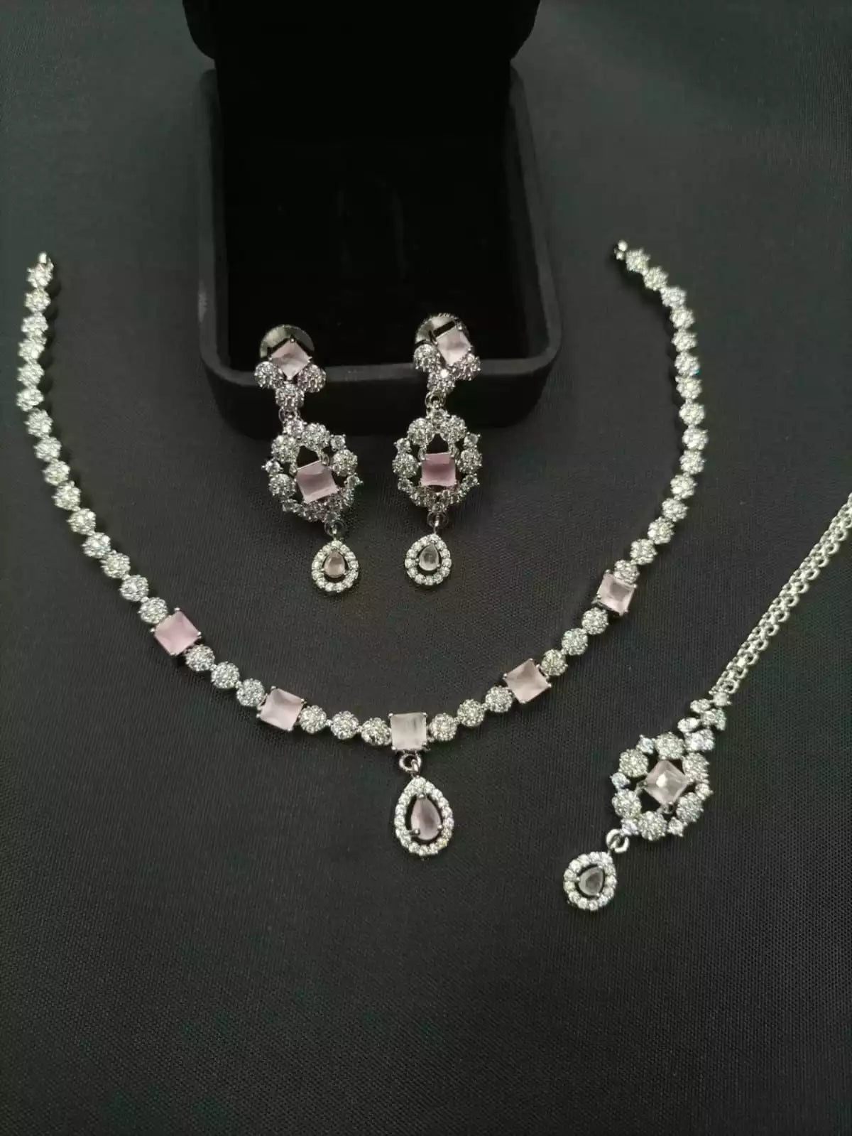 Indian zircon necklace set