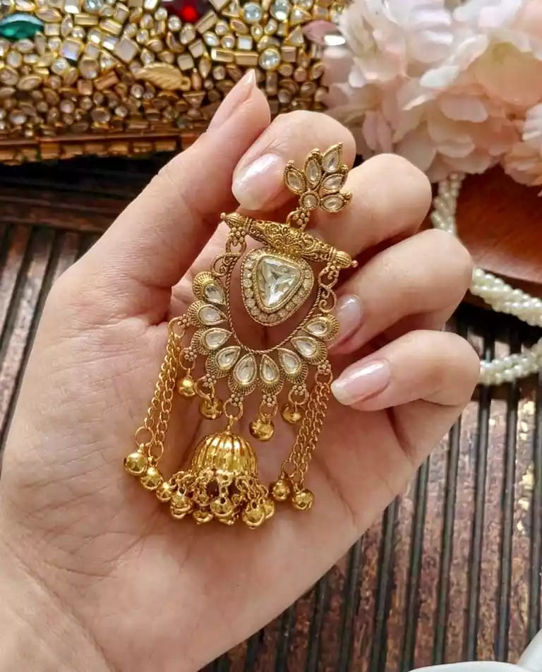 Dabbi kundan kashmiri earrings