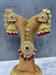 Kundan earrings teeka