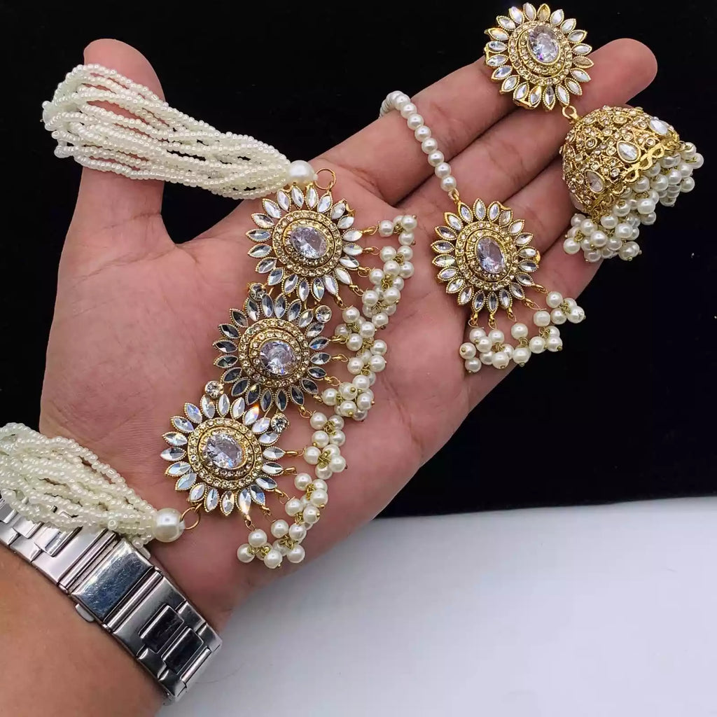 Kundan choker set with teeka