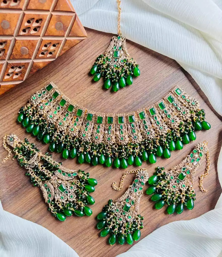Zircon bridal set with jhumar