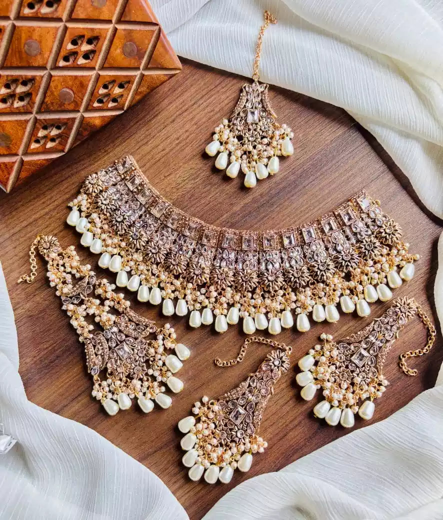Zircon bridal set with jhumar
