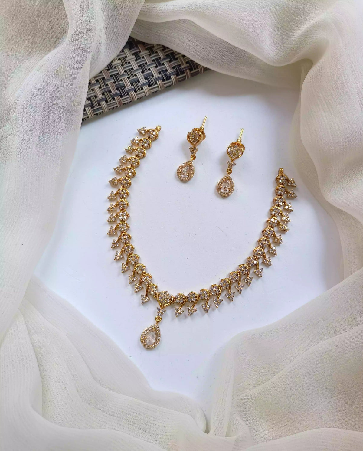 Indian zircon necklace set