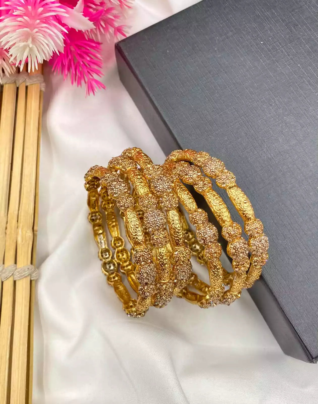 Gold plated 6pcs bangles set
