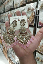 Long kundan earrings