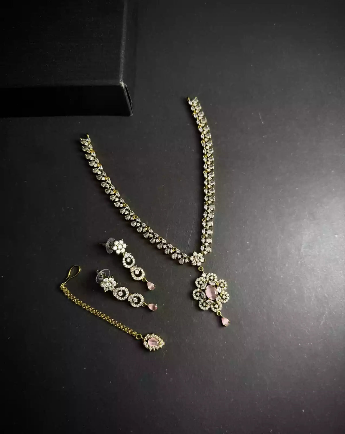 Indian zircon necklace set