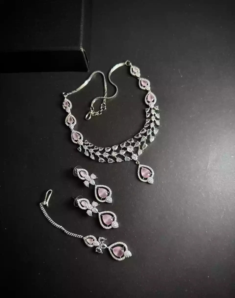 Indian zircon necklace set