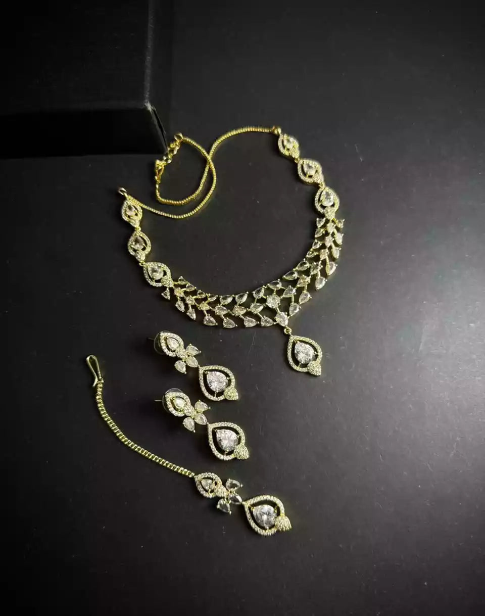 Indian zircon necklace set