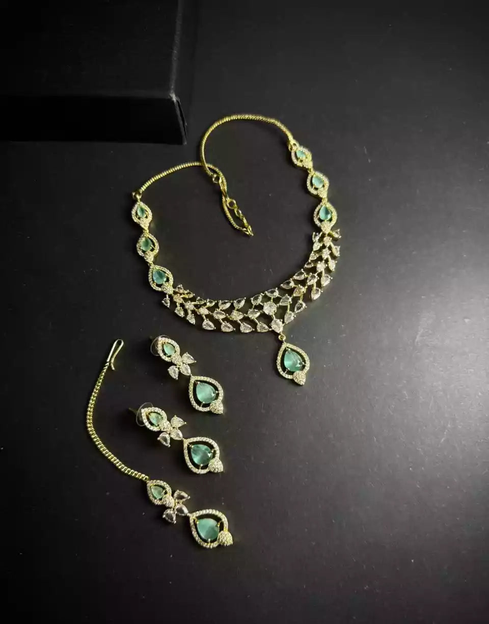 Indian zircon necklace set