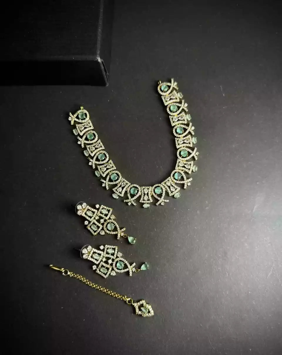 American diamond bridal set