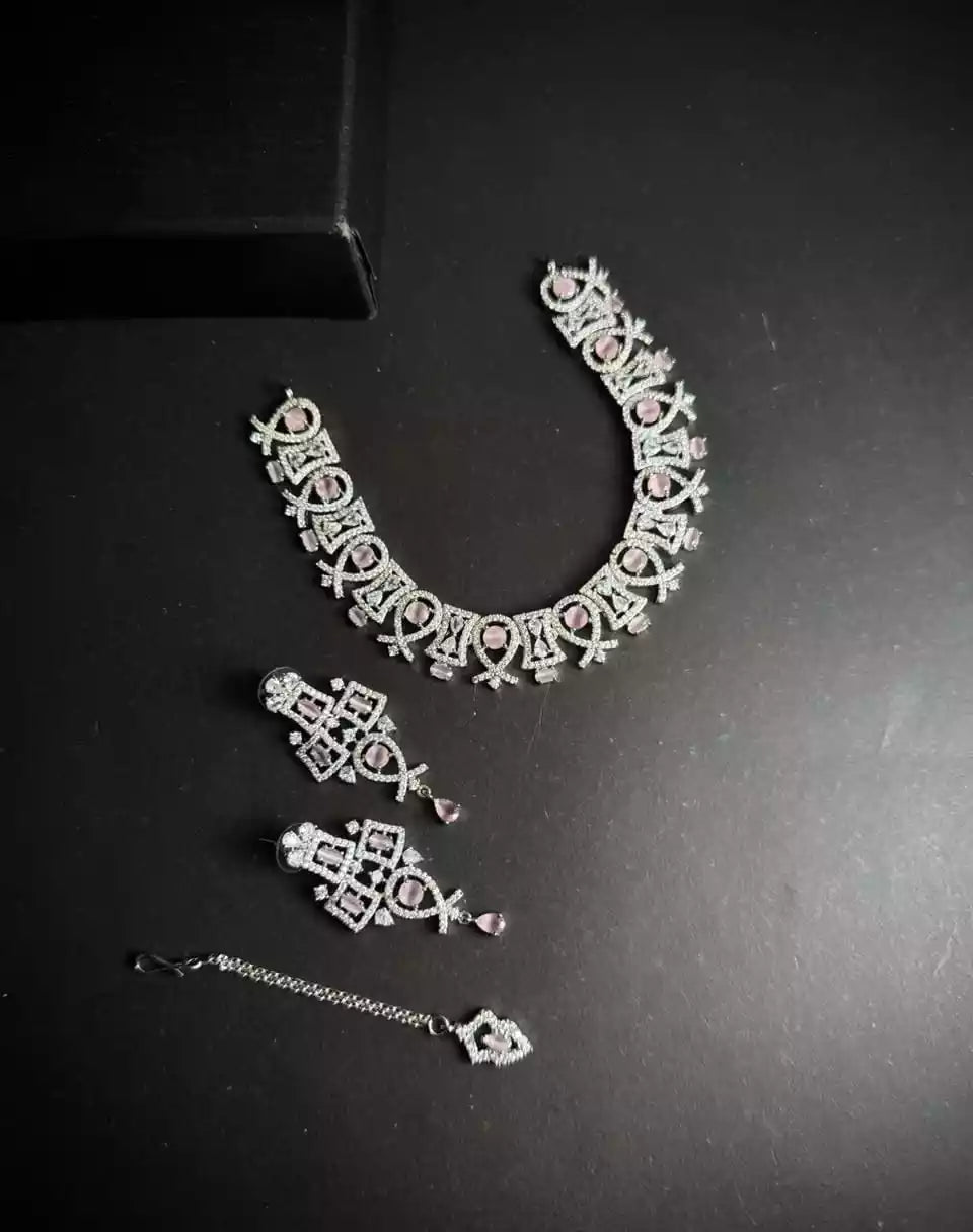 American diamond bridal set