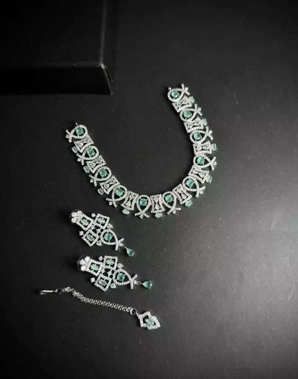 American diamond bridal set