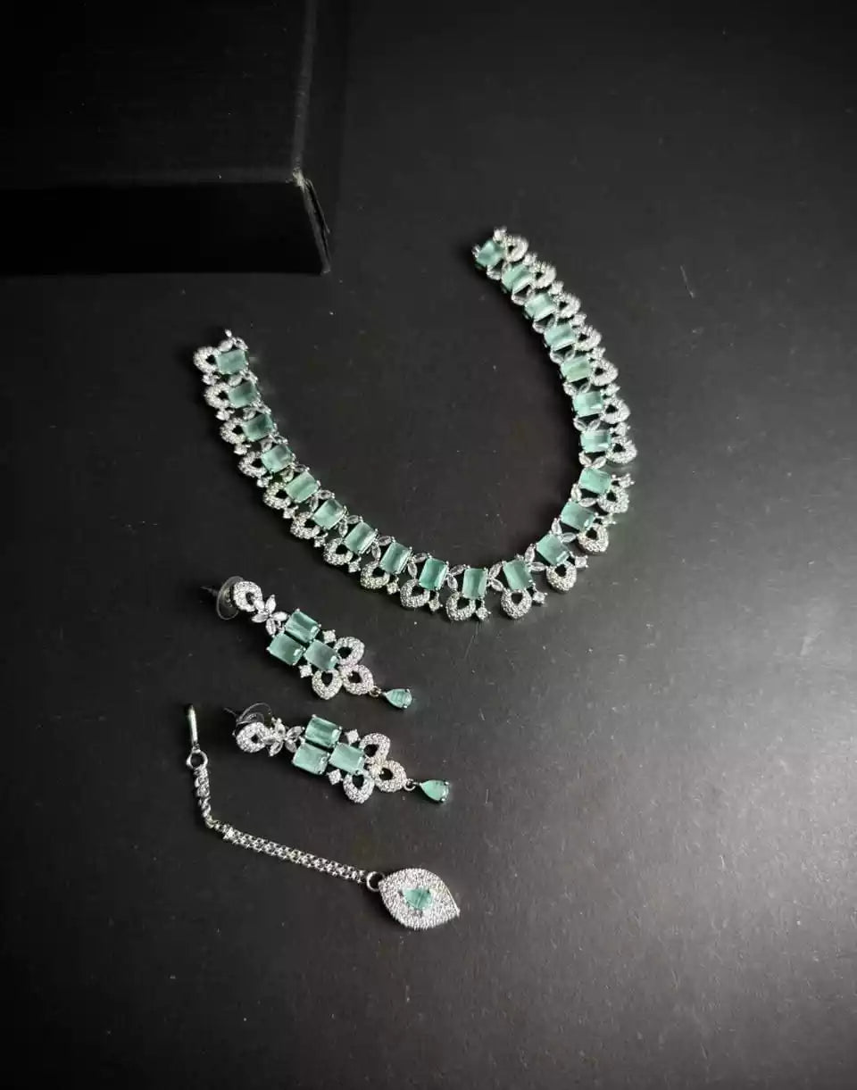 American diamond bridal set