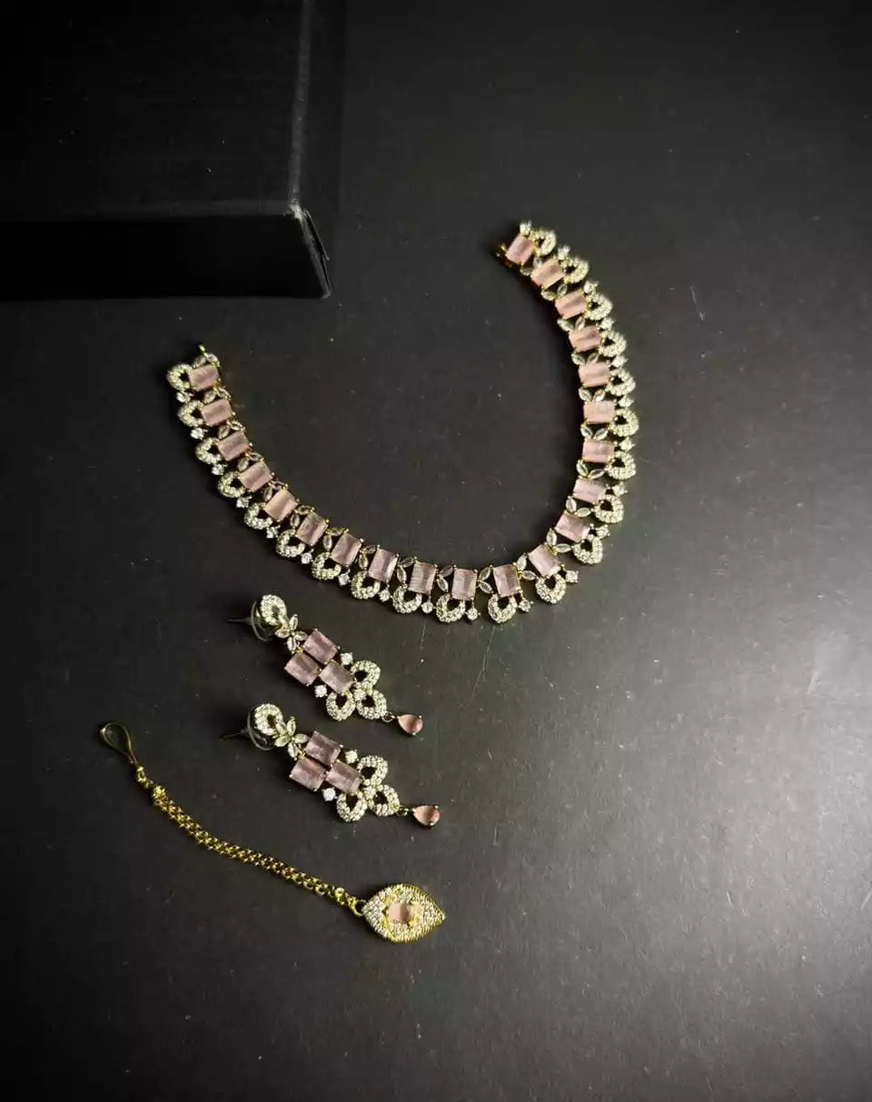 American diamond bridal set