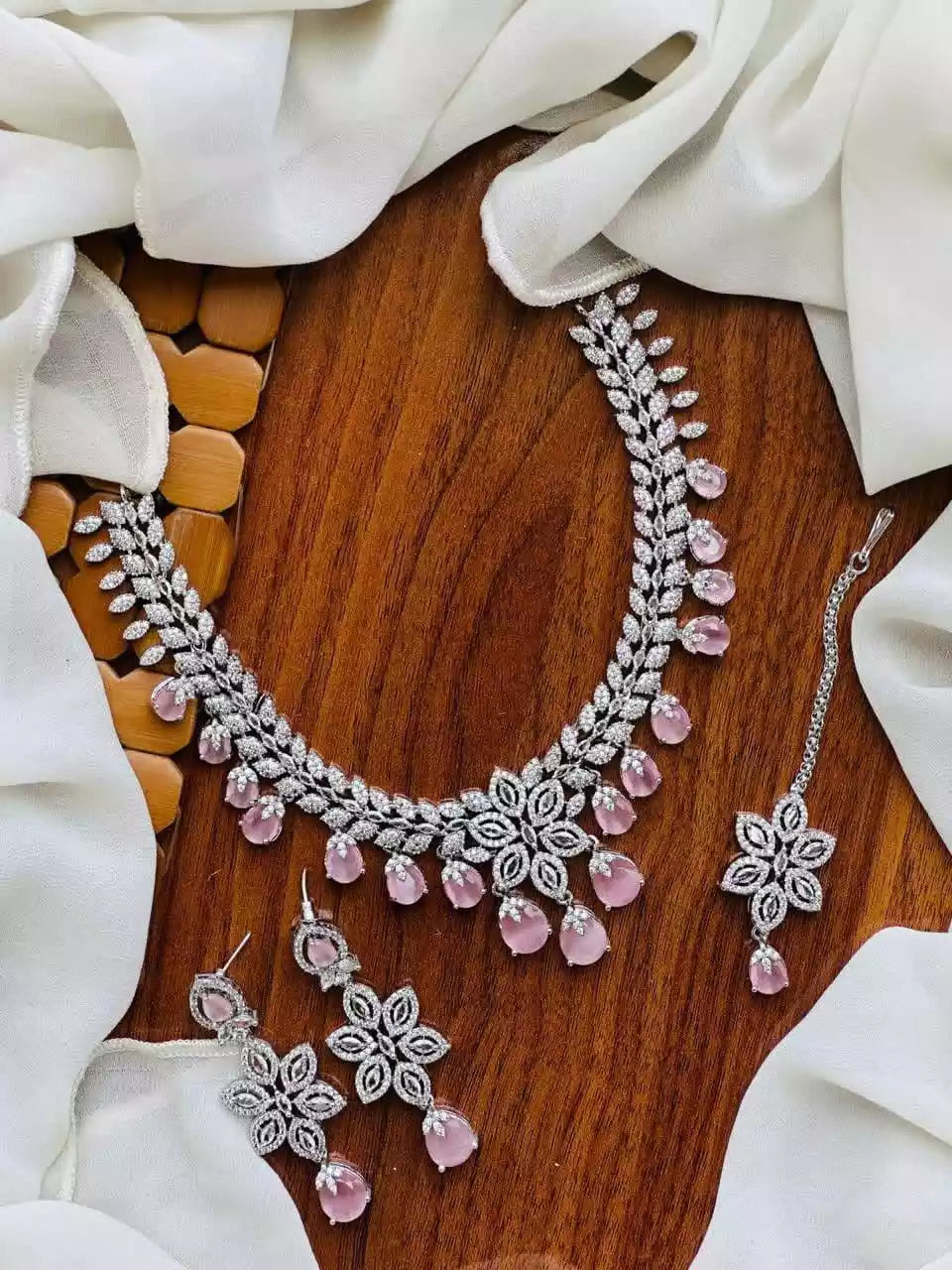American diamond bridal set