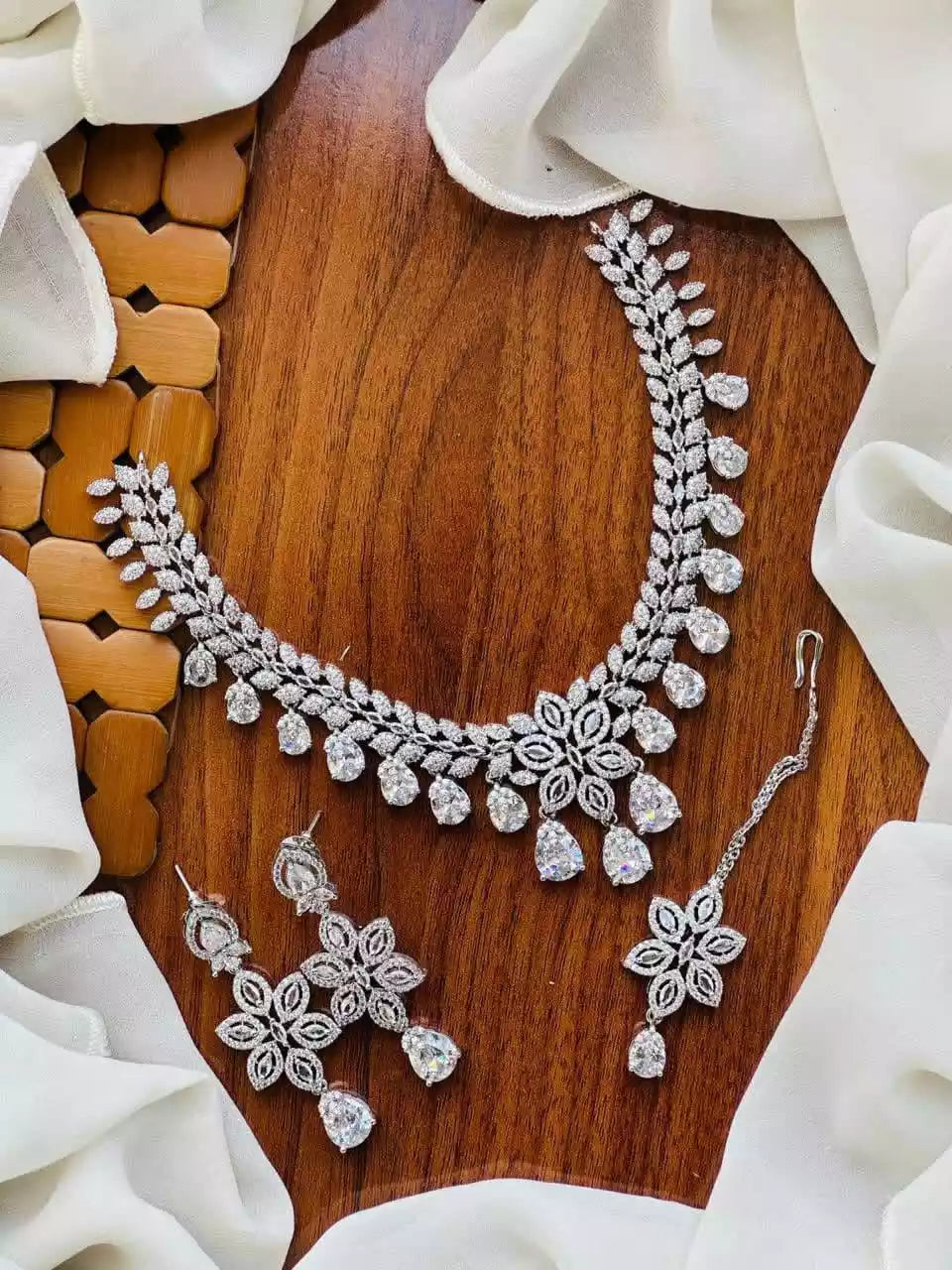 American diamond bridal set