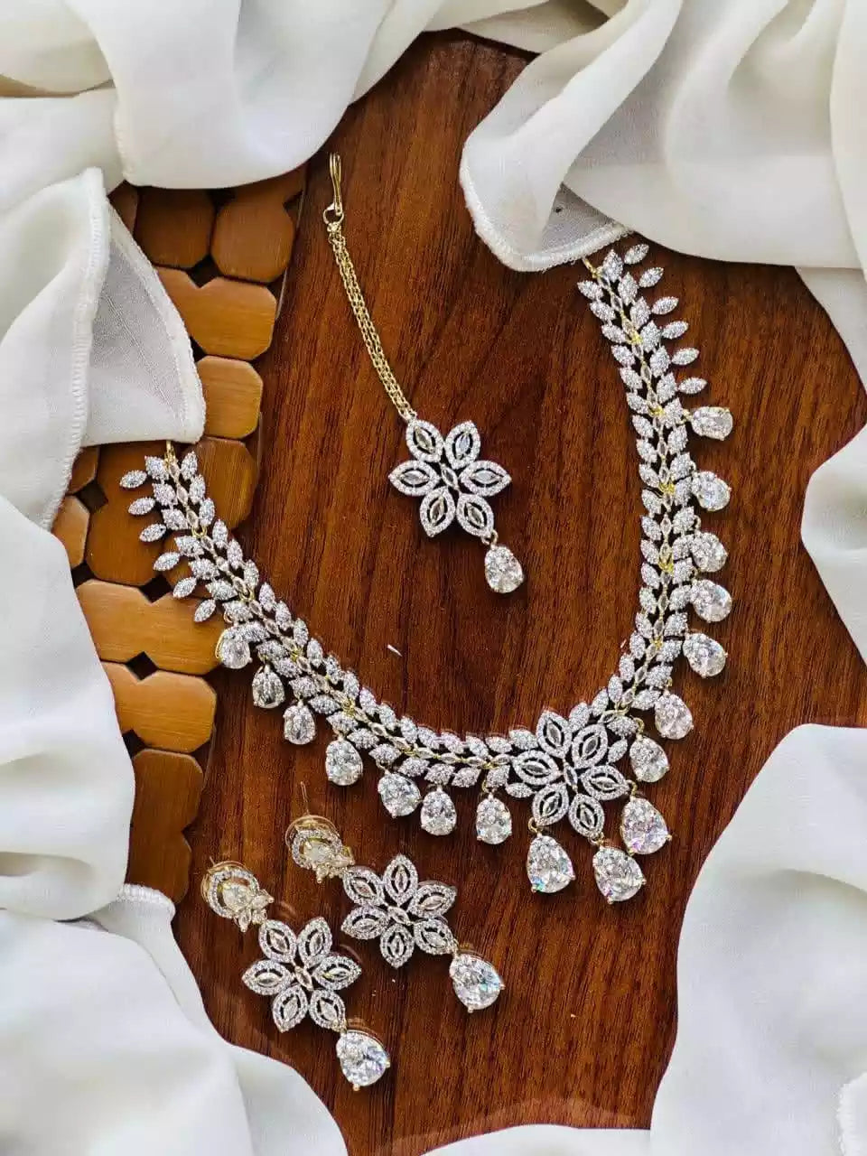 American diamond bridal set