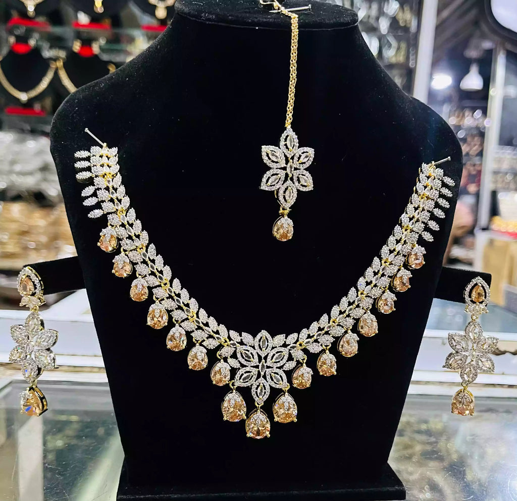 American diamond bridal set