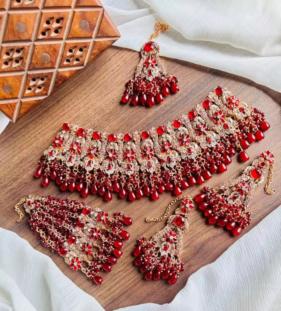 Handmade zircon bridal set