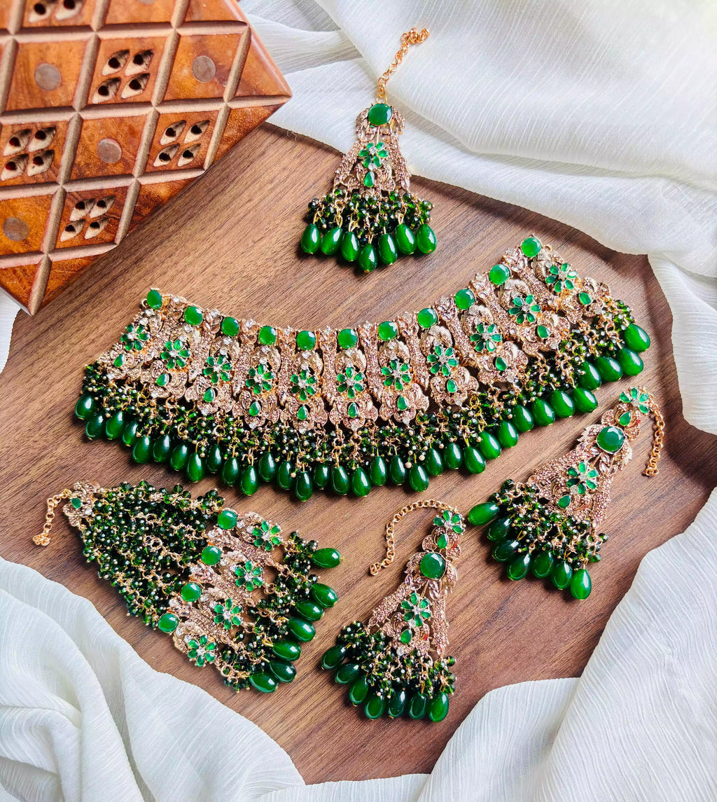 Handmade zircon bridal set