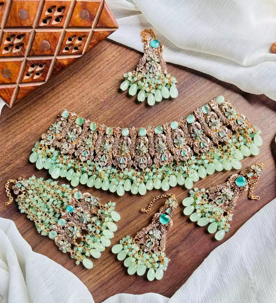Handmade zircon bridal set