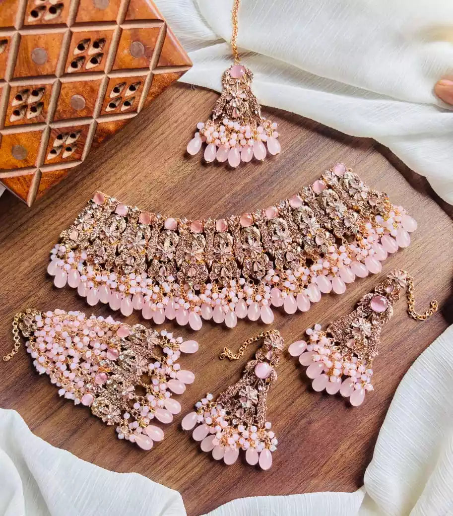 Handmade zircon bridal set