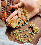 Bahubali jhumki earrings with saharay