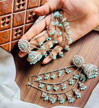 Bahubali jhumki earrings with saharay