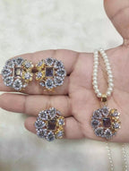 Zircon pendant set with ring