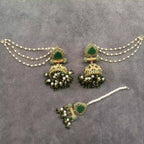 Elegant jhumki teeka with saharay
