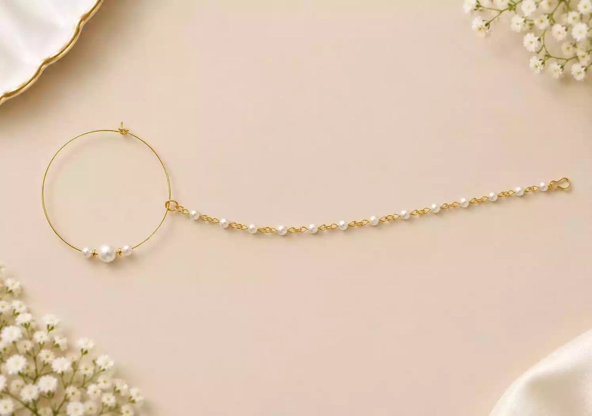 Gold plated bridal nose ring (nath)