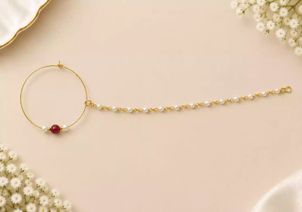 Gold plated bridal nose ring (nath)