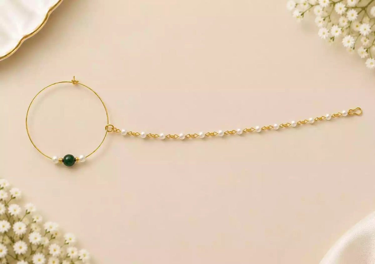 Gold plated bridal nose ring (nath)