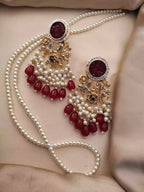Crush stone earrings with maala
