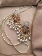 Crush stone earrings with maala