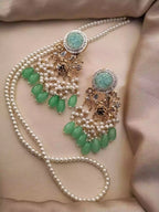 Crush stone earrings with maala
