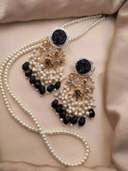 Crush stone earrings with maala
