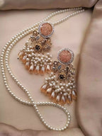 Crush stone earrings with maala