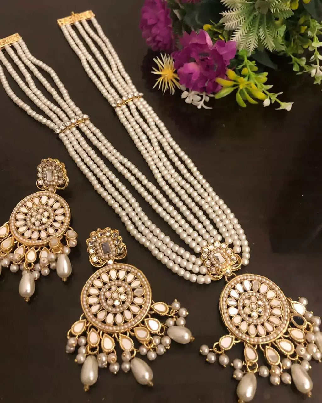 Sheesh kundan long maala set