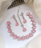 Big stone necklace set with teeka