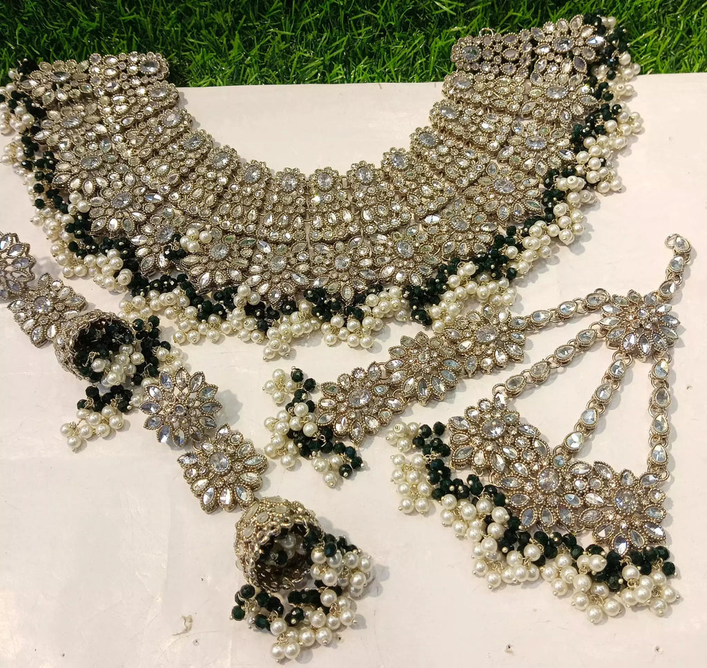 Kundan bridal set with jhumar