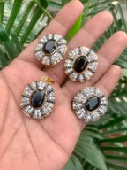 Zircon pendant set with ring