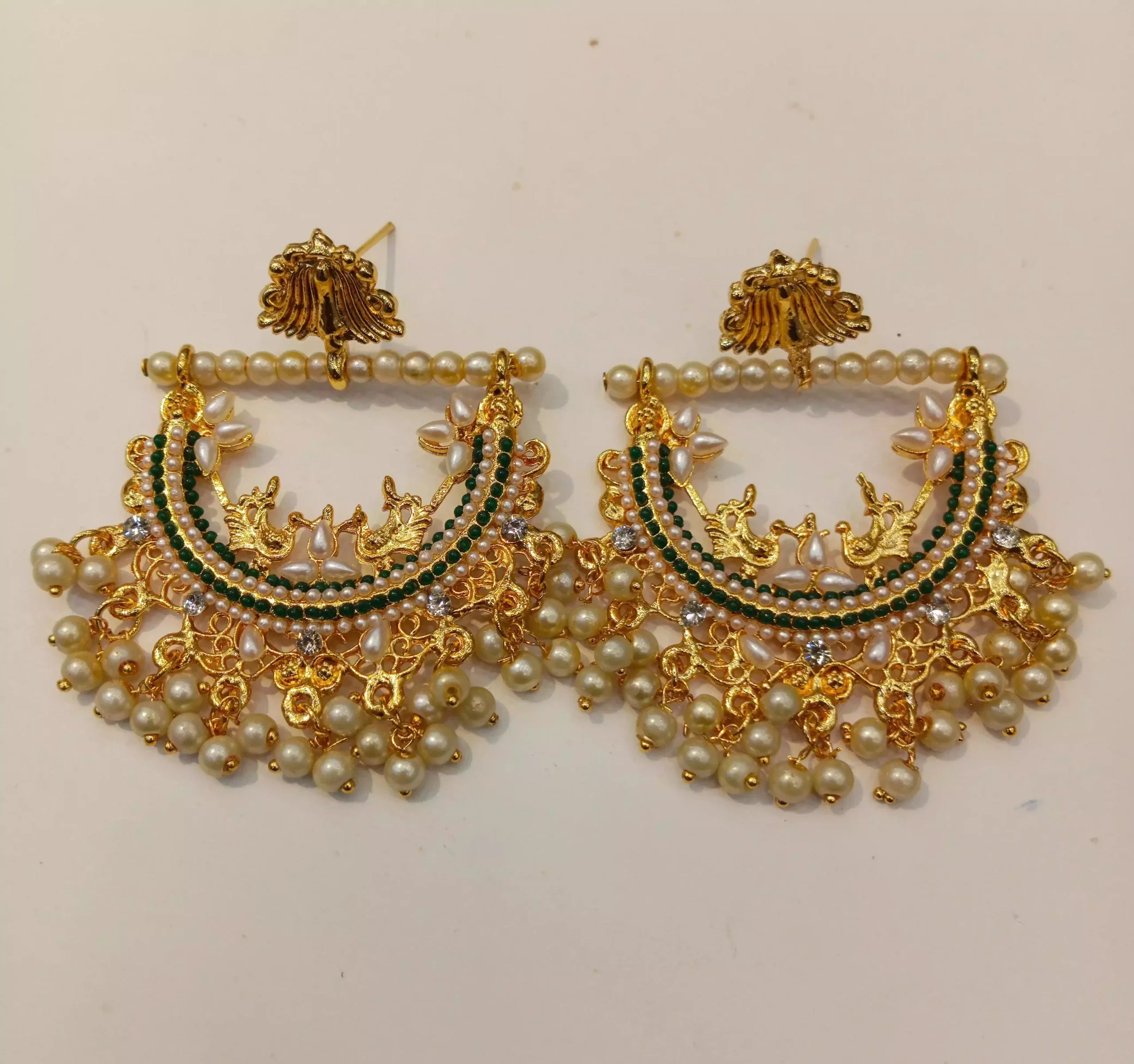 Gold plated designer earrings Secondary image
