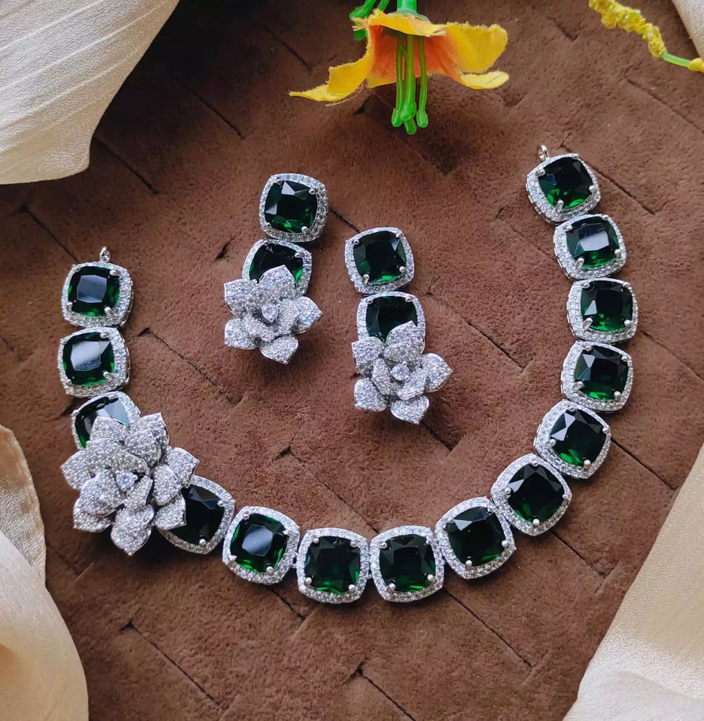 Micro Zircon AD floral set