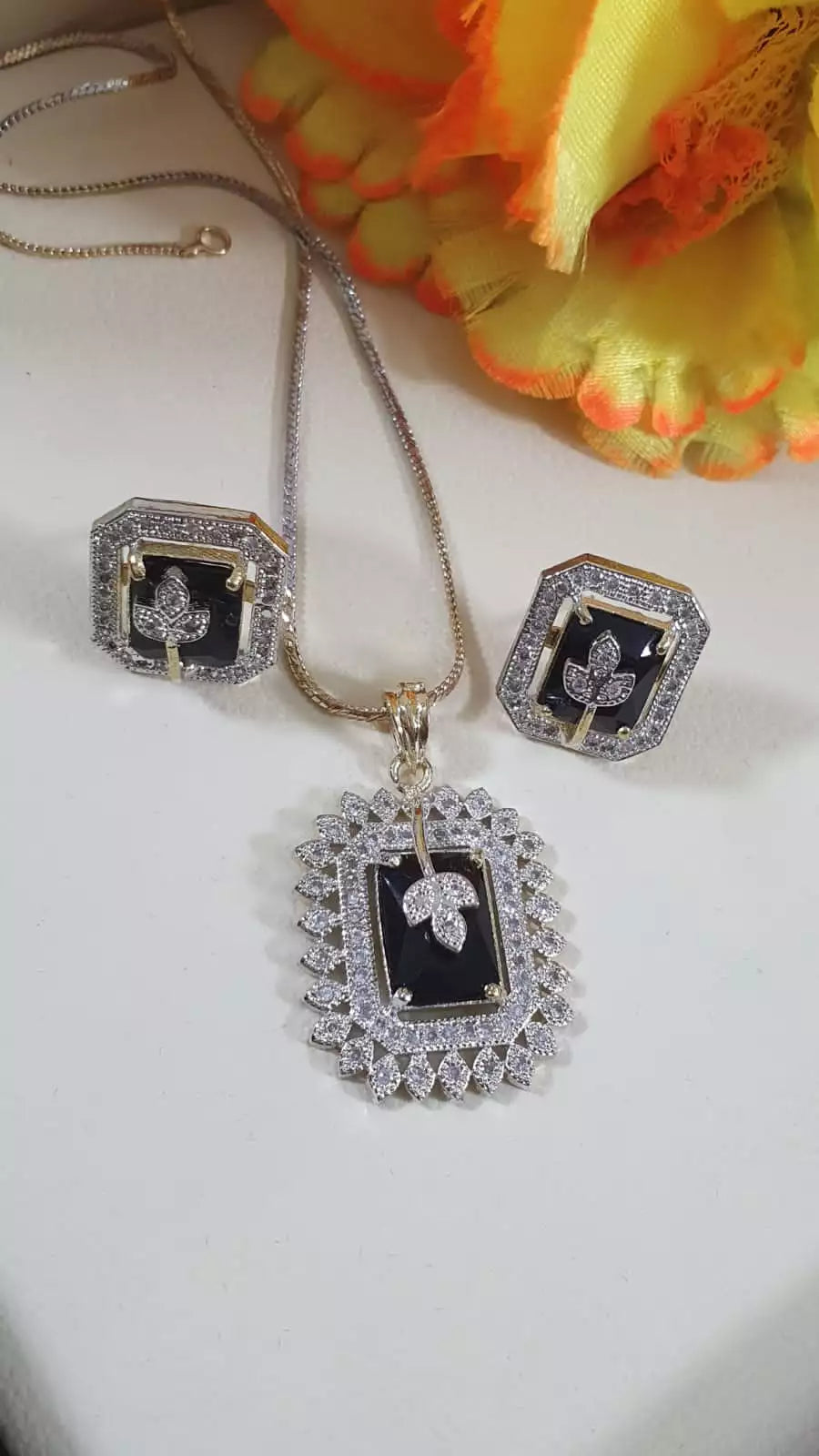 Indian zircon long chain set-016